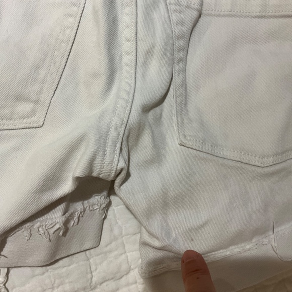 J.Crew Stretch Denim Roll Up Cuffed Jeans Cutoff Shorts White Size 4 - Picture 8 of 13